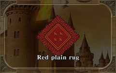 Red plain rug
(O~)